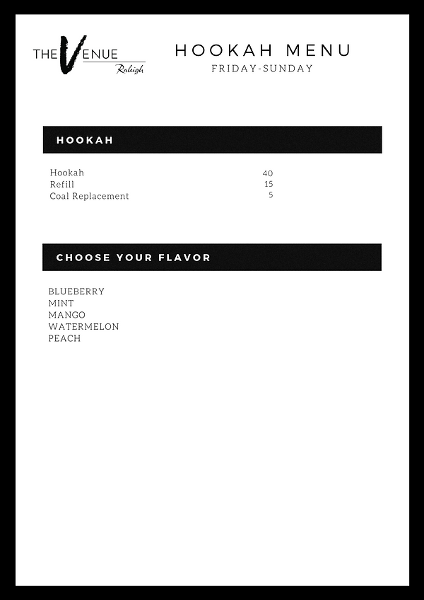 HOOKAH The Venue Raleigh